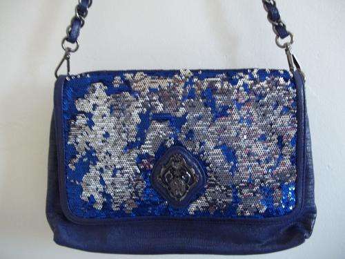 ONLY ONE *ALDO ROSSI*From Italy*HAND BAG  BLUE WITH SEQUENCE-Exceptional Quality-SIMPLY GORGEOUS!!