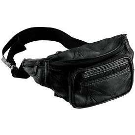 **LAST FEW** Large Black Lambskin patch Leather Fanny Pack Belt Waist Bag Pouch Hip Man Women NEW