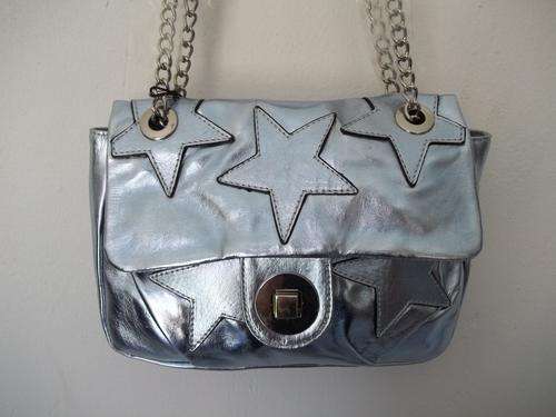 AUTHENTIC *ALDO ROSSI*From Italy# HAND BAG IN SILVER BLUE-Exceptional Quality-SIMPLY GORGEOUS!!
