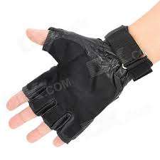 MANS MULTI-PURPOSE HALF FINGER REAL LEATHER GLOVES- SIZE XL BLUE ONLY
