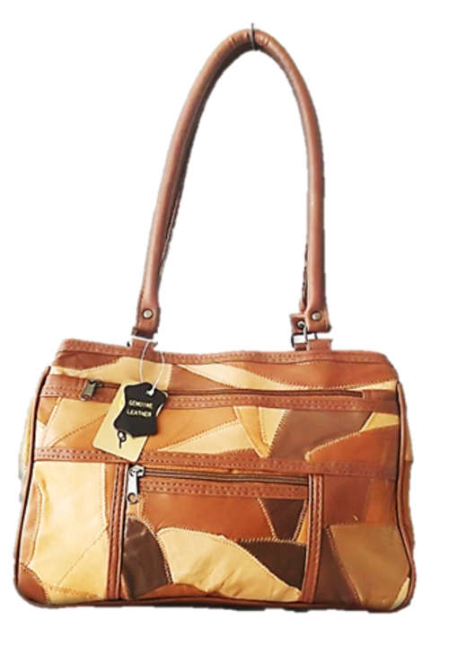 LADIES GENIUNE LEATHER HAND BAG IN  A SHADES OF BROWN . SIMPLY GORGEOUS!!