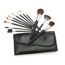 High quality PROFESSIONAL BRUSH Set in BLACK leather pouch- Awesome deal!