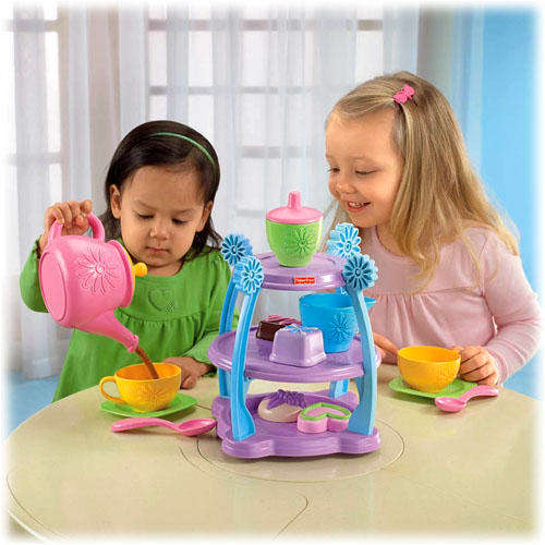 *LATE ENTRY#Lets have a TEA PARTY-Colourful and bright tea set with 3-tier Caddy!Best gift for XMAS!