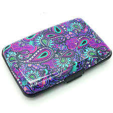 Aluma Wallet - Card Caddy Motif Pattern Editions (Purple Paisley) - great buy!