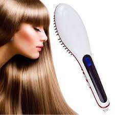 Revolutionary Hair Brush Straightener in PEARL WHITE-Straight hair in Minutes, No FUSS!