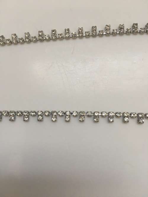 Silver Swarovski crystal choker and hairclip