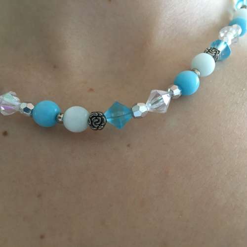 Pretty blue beaded necklace