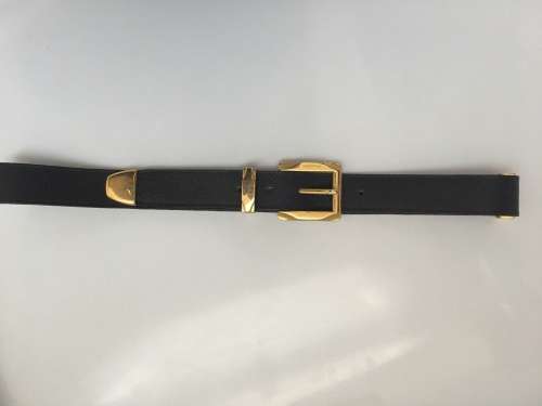 Beautiful Brown leather belt with gold detailing - 80cm