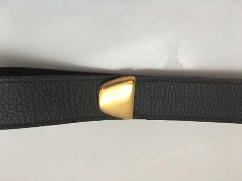 Beautiful Brown leather belt with gold detailing - 80cm