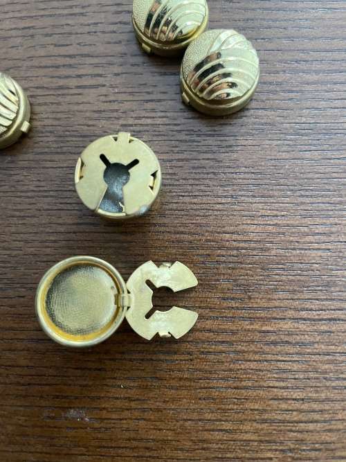 VERY UNIQUE vintage button covers - gold look