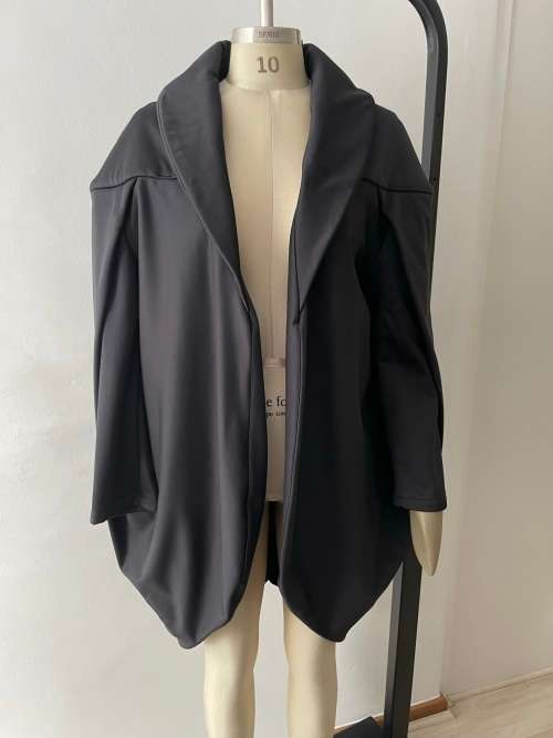 Black soft shell cocoon coat - size 10