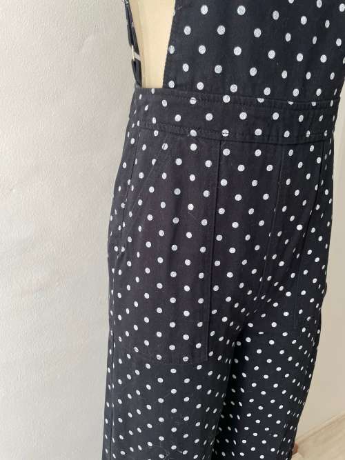Polka dot dungarees topshop top