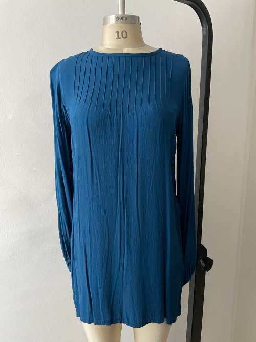 Motel Rocks pintuck blouse - petrol blue - size 10
