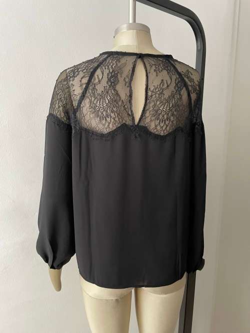 Lace inset blouse - Black - size 10