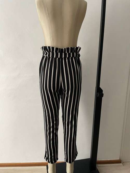 Black & White stripe high waisted pants - size M - fits size 8