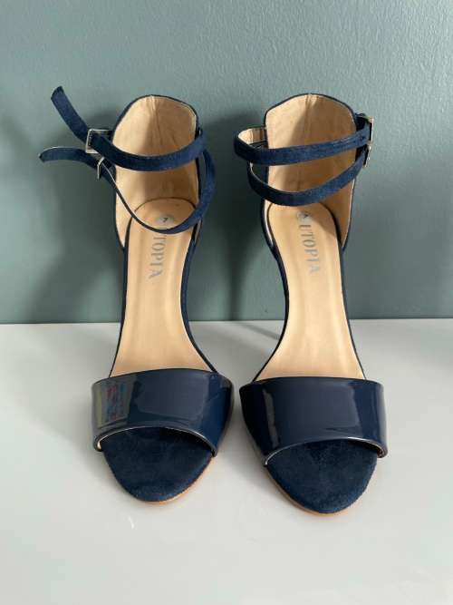 Navy blue strappy stilettosu- size 7