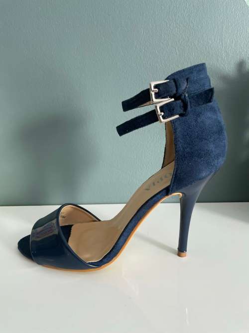 Navy blue strappy stilettosu- size 7