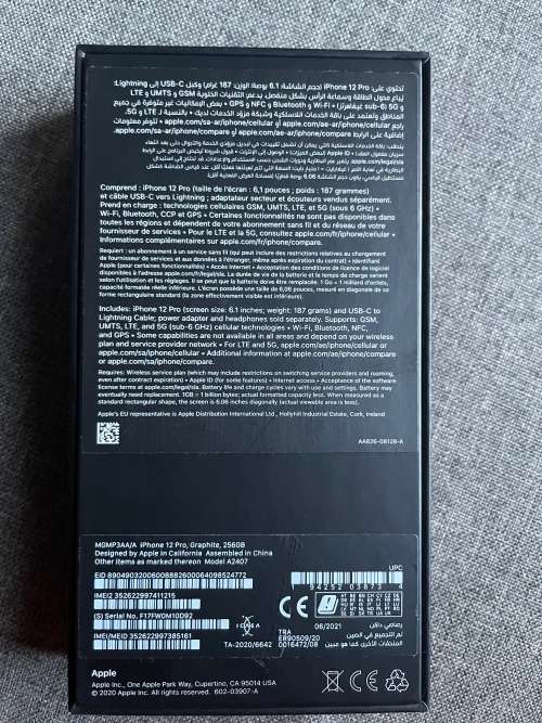iPhone 12 Pro, Graphite, 256GB