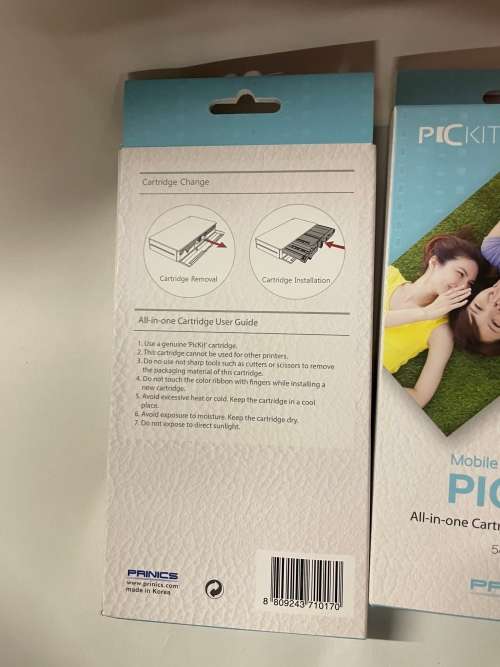 X 3 Boxes Mobile Photo Printer PICKIT All-in-one Cartridge (Ribbon & Paper) 54 X86 mm PRINICS