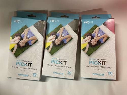 X 3 Boxes Mobile Photo Printer PICKIT All-in-one Cartridge (Ribbon & Paper) 54 X86 mm PRINICS