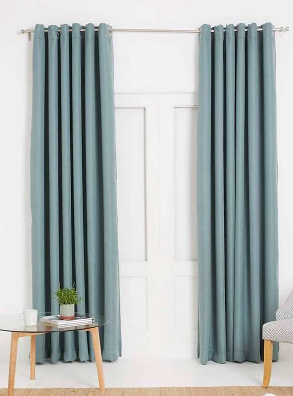 Set of 2 Metro self-lined eyelet curtain - duck egg Size: 225 W x 225 L