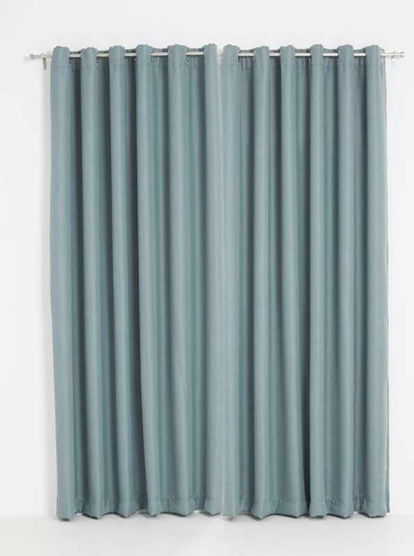Set of 2 Metro self-lined eyelet curtain - duck egg Size: 225 W x 225 L