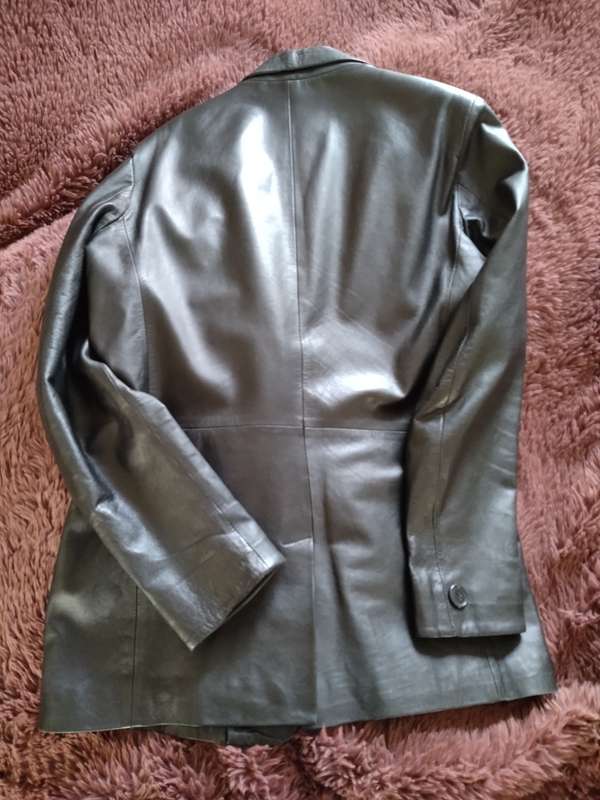 Men`s black leather jacket