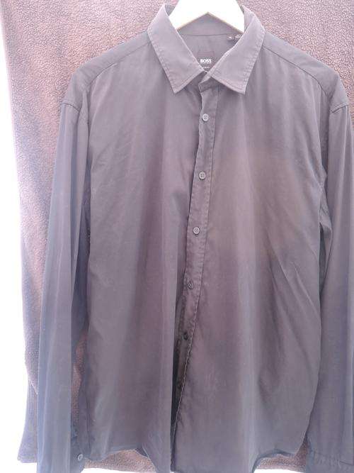 Hugo Boss: Black Button-Up Long Sleeved Shirt
