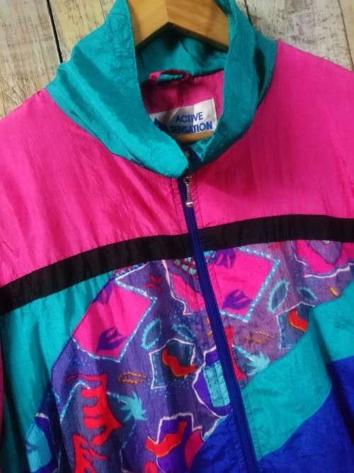 90's Color block jacket 1