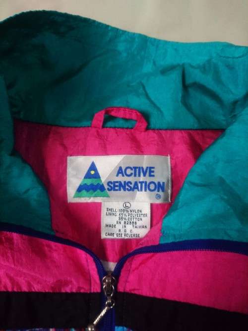 90's Color block jacket 1