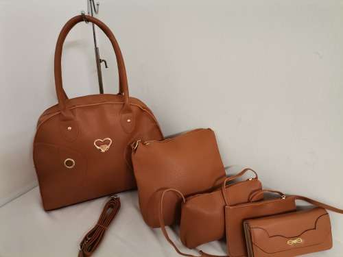 ***NEW STUNNING 5PC HANDBAG SET*** {BROWN}