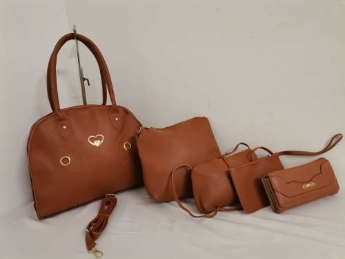 ***NEW STUNNING 5PC HANDBAG SET*** {BROWN}