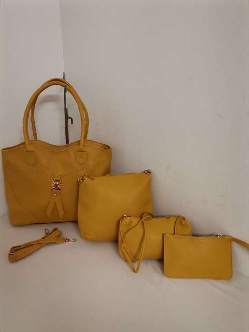 NEW STUNNING 4PC HANDBAG SET (YELLOW)