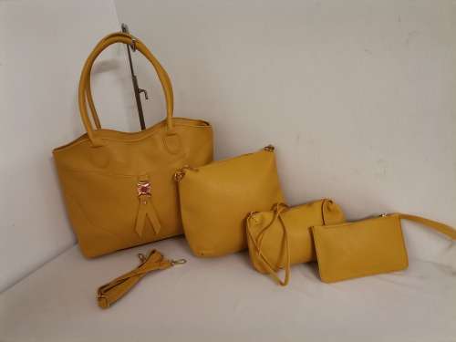 NEW STUNNING 4PC HANDBAG SET (YELLOW)
