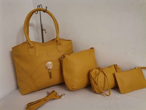 NEW STUNNING 4PC HANDBAG SET (YELLOW)