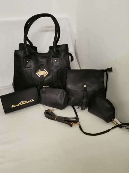 ladies stunning new black handbag sets 5 pieces