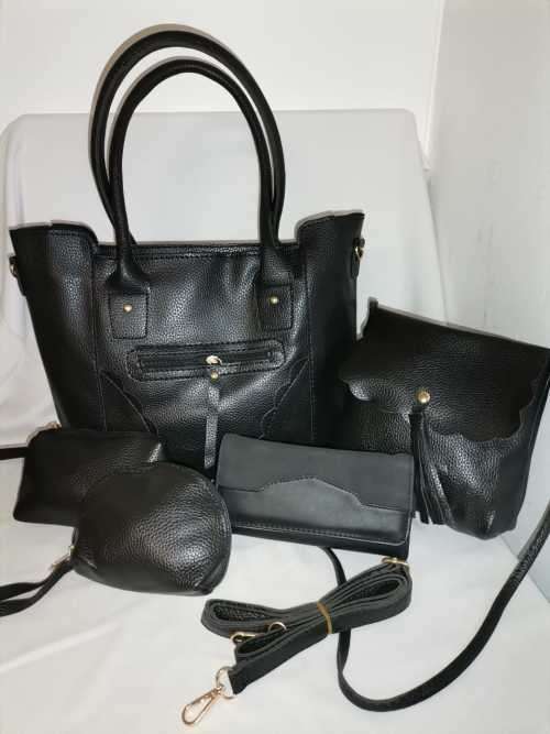 New stylish 5 pieces bag set black