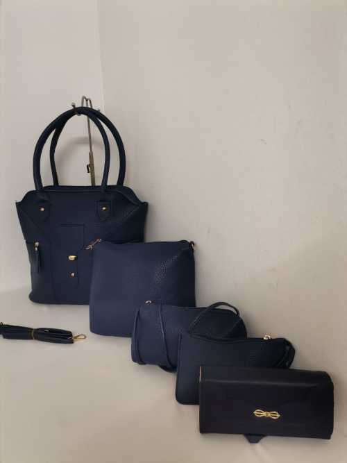 NEW STUNNING HANDBAGS 5 PIECE BLUE