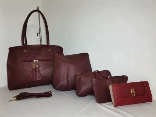 STUNNING NEW HANDBAGS 5 PIECES MEROON