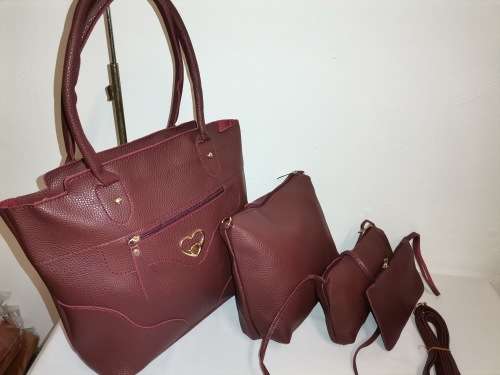Ladies stunning  4 pieces bag sets meroon