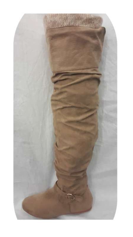 thigh  high ladies boots beige only size 8