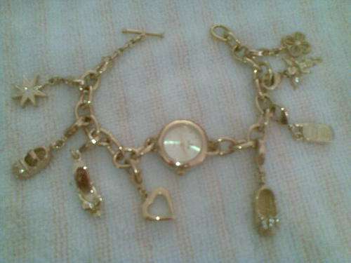 Gold LATAN charm bracelet watch