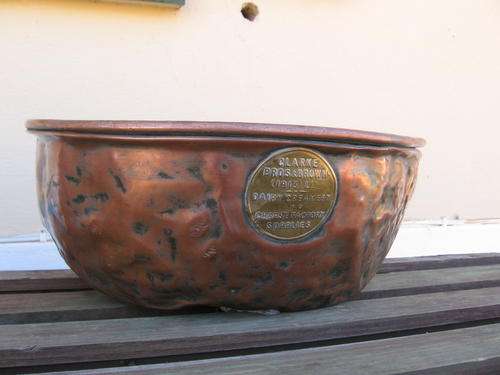 101-year-old red copper cheese bowl