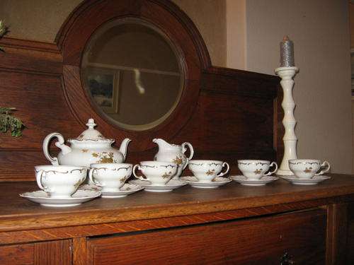 "White gold" Weimar Porzellan  tea set