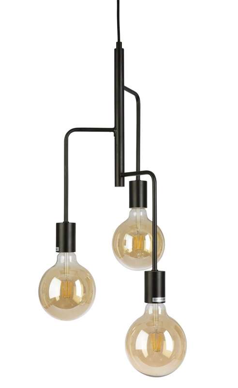 260cm long Black Metal 3-light pendant lights