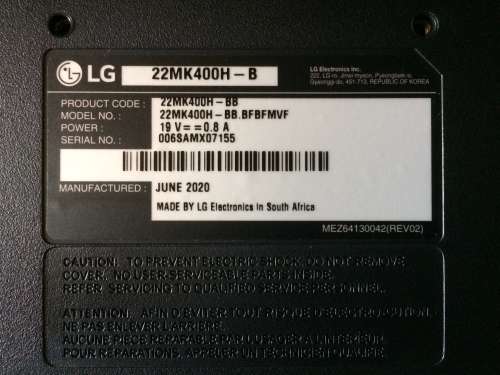 ***LG 22` Full HD Monitor - 22MK400H-B***
