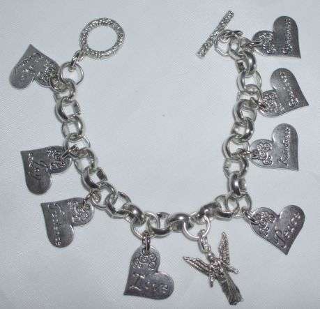 BRACELET WITH HEARTS AND ANGEL