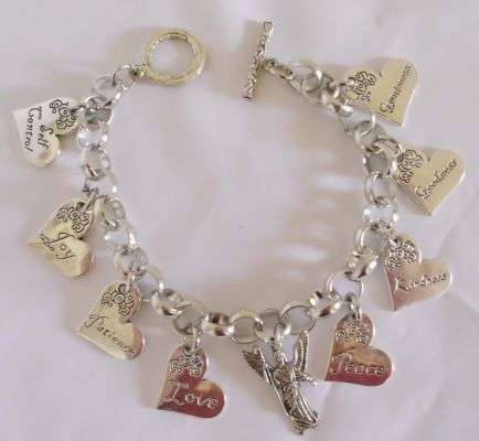 BRACELET WITH HEARTS AND ANGEL