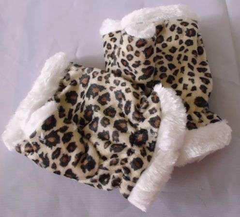 ANIMAL PRINT FUR LINED FINGERLESS GLOVES