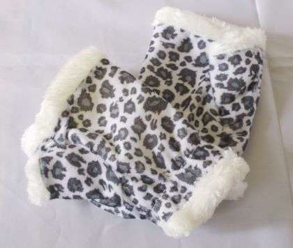 ANIMAL PRINT FUR LINED FINGERLESS GLOVES